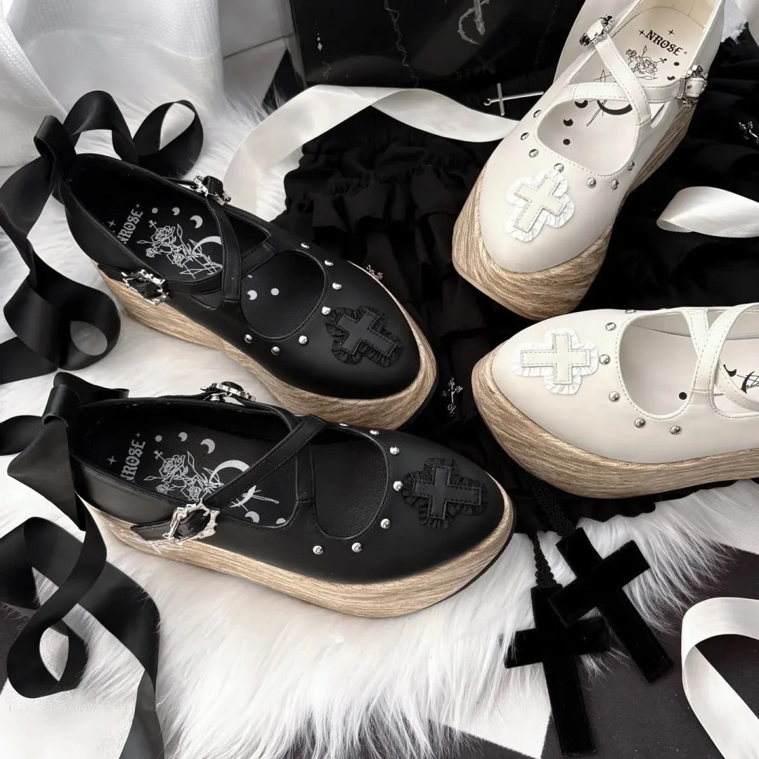 Puppet Lullaby Gothic Cross Rocking Horse Platform Shoes
