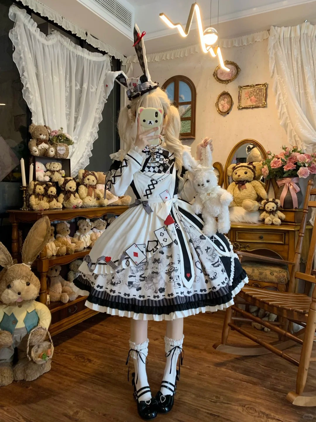 Alice Tea Party 2.0 Original Fairy Tale Style Lolita Black OP Dress Set