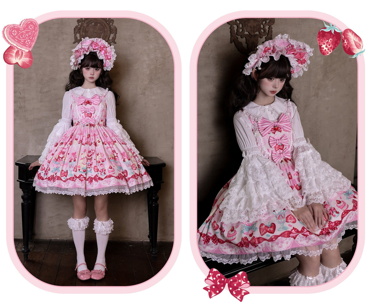 Robe JSK rose lolita douce Parfait aux fraises