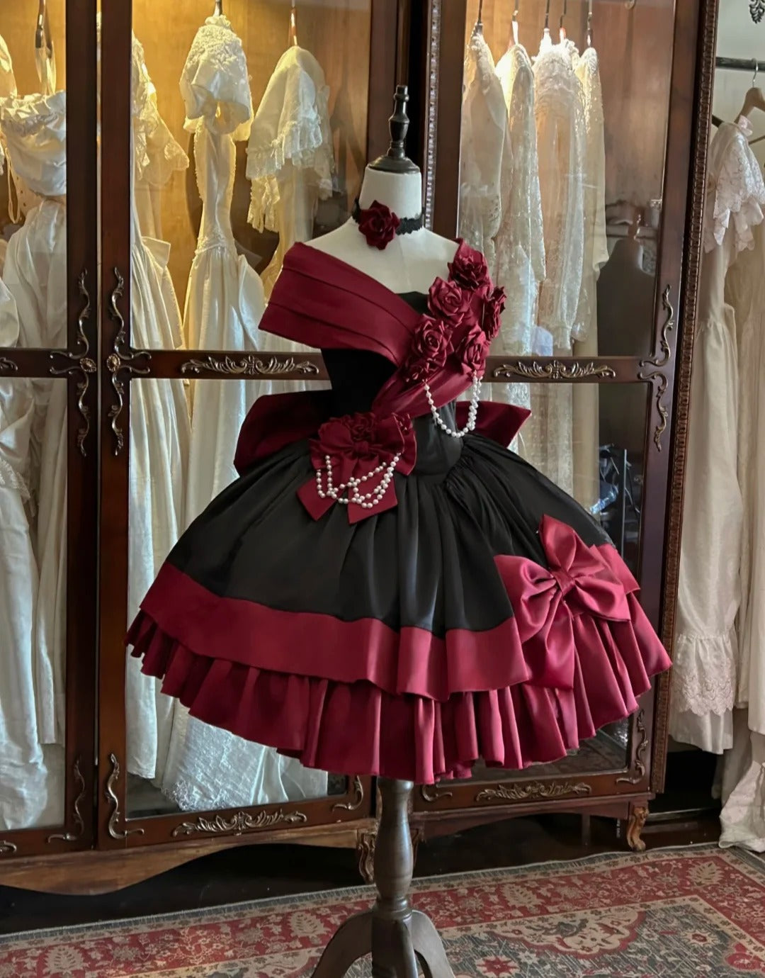 Treasure Chest Rose Lolita Red Dress