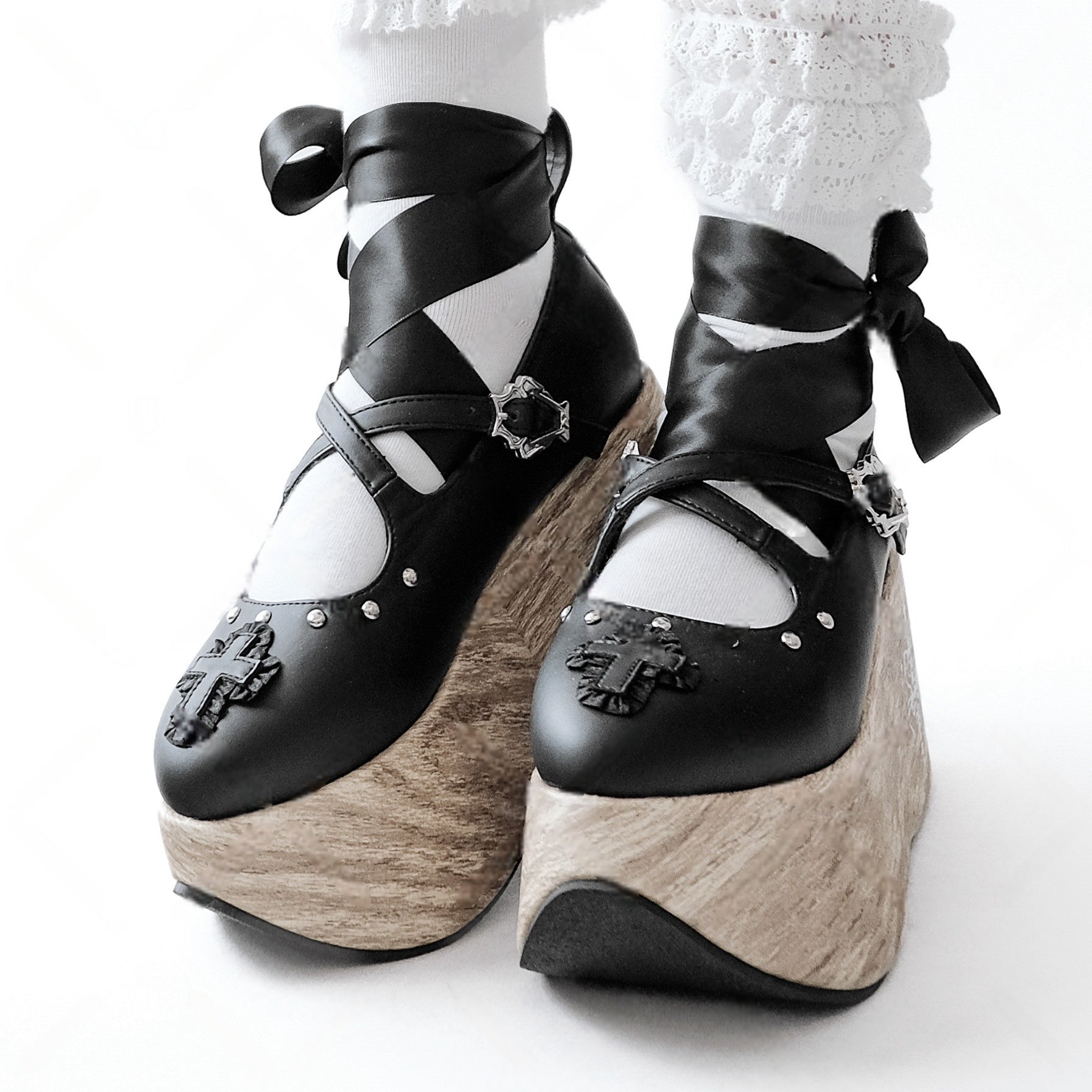 Puppet Lullaby Gothic Cross Rocking Horse Platform Shoes