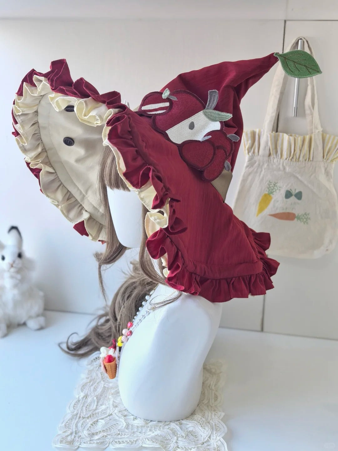 Magic Apple Red Cartoon Sweet Lolita OP Set with Bloomers