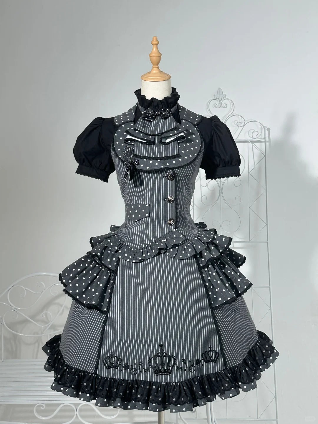 New Century Princess Grey Black Lolita Dress Set