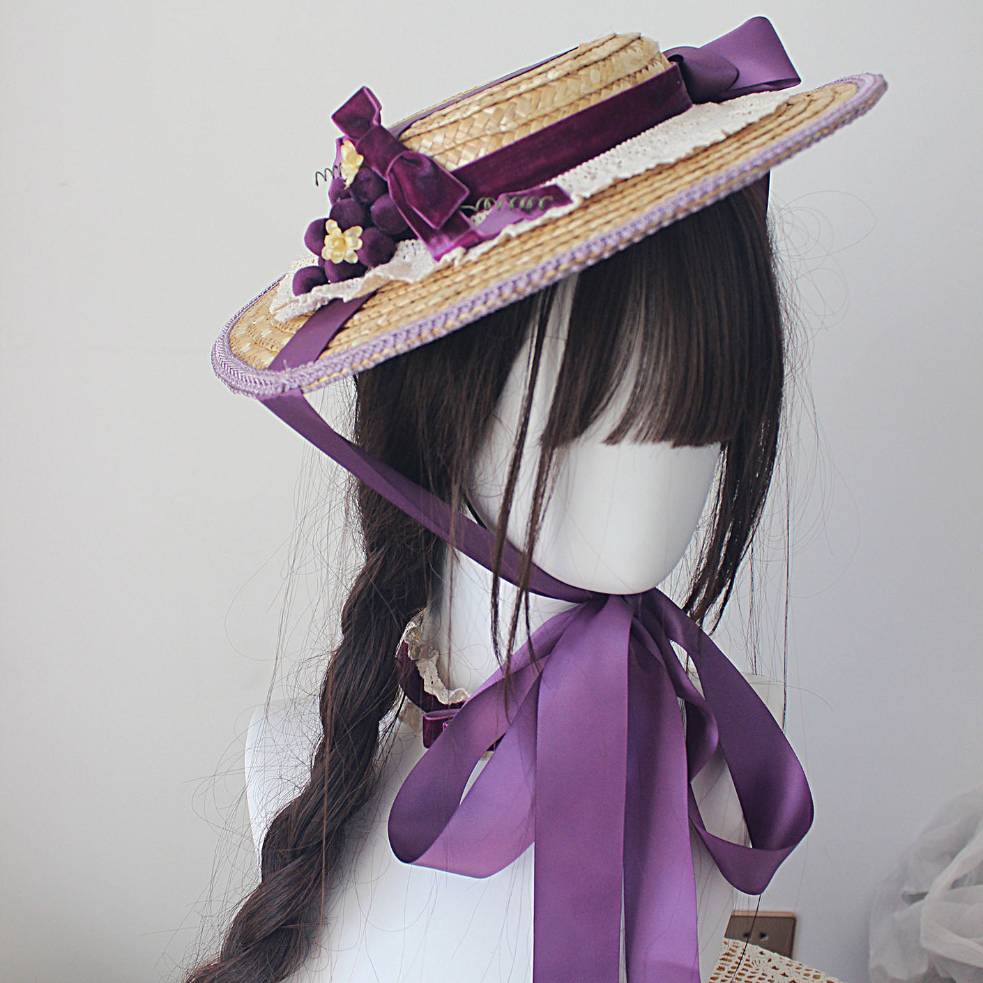 Lolita Purple Grape Theme Mini Hat Hair Clip LE1001
