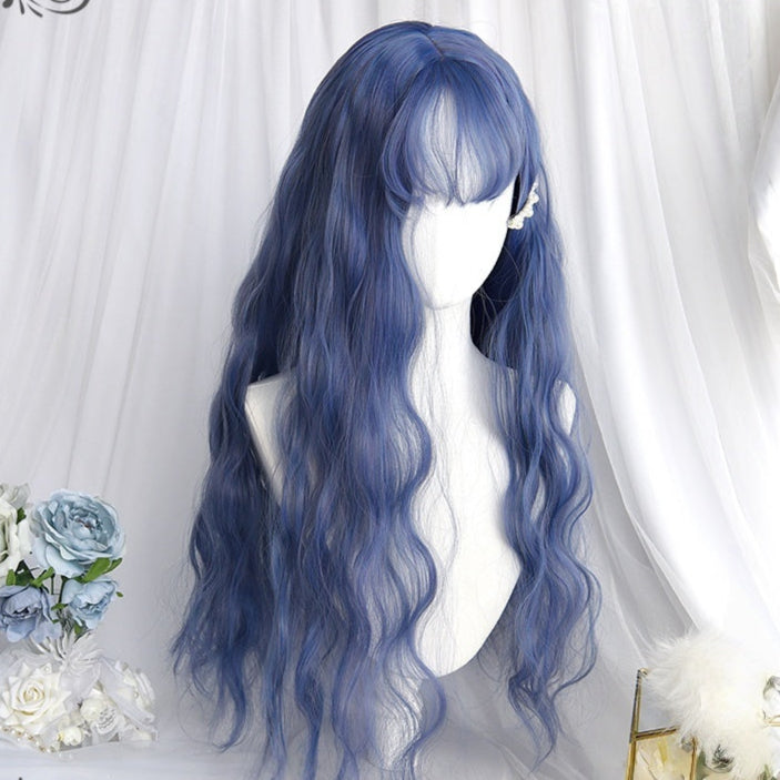 Long Wavy Ash Purple Wig