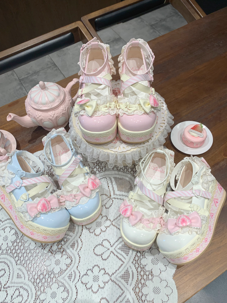 Strawberry Limited Lolita Cute Platform Shoes
