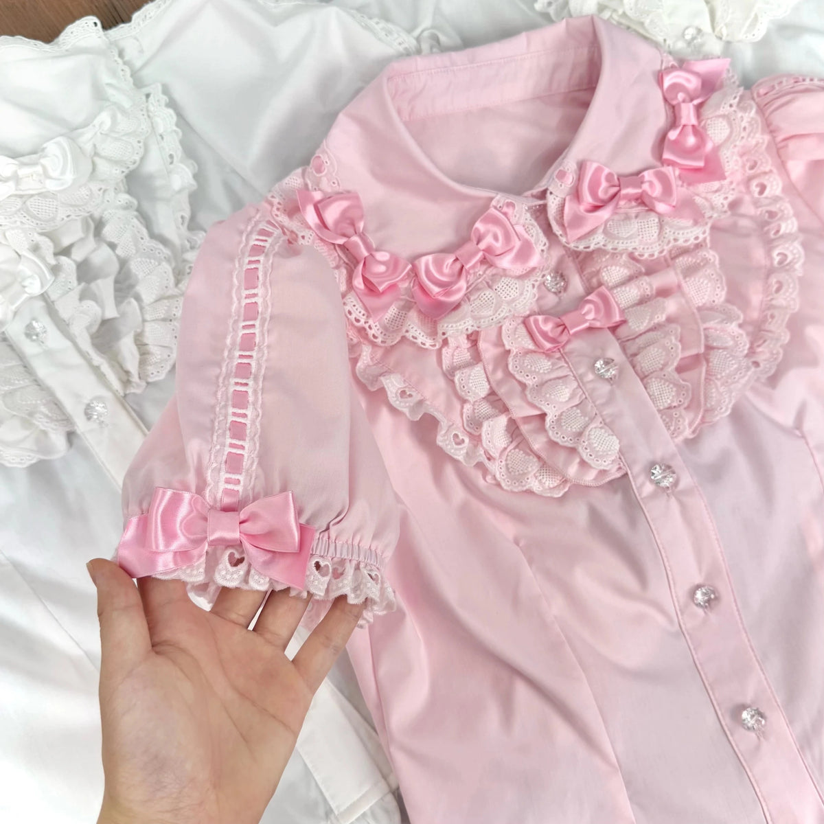 2026 Summer Rose Lattice Tiered Sweet Lolita JSK Dress with Bow Headpiece - LolitaEra