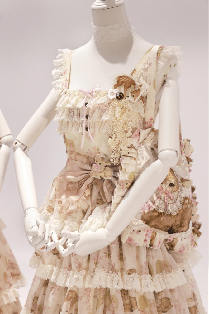Little Deer Princess Lolita Original Printed Tiered JSK Set