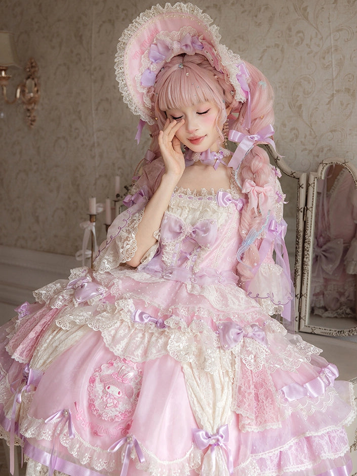 Sanrio Collaboration Series My Melody Dancing Lolita Curtain OP Dress