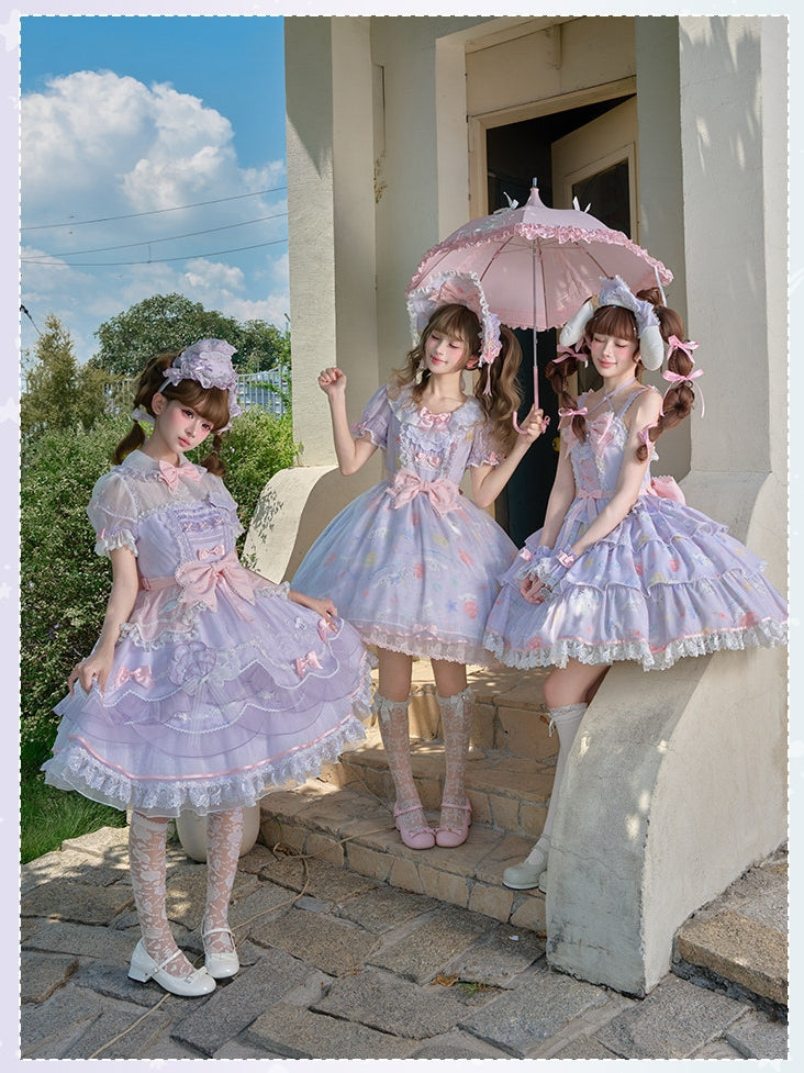 Cinnamoroll Ocean Theme Collaboration Series Lolita Purple JSK & OP Set