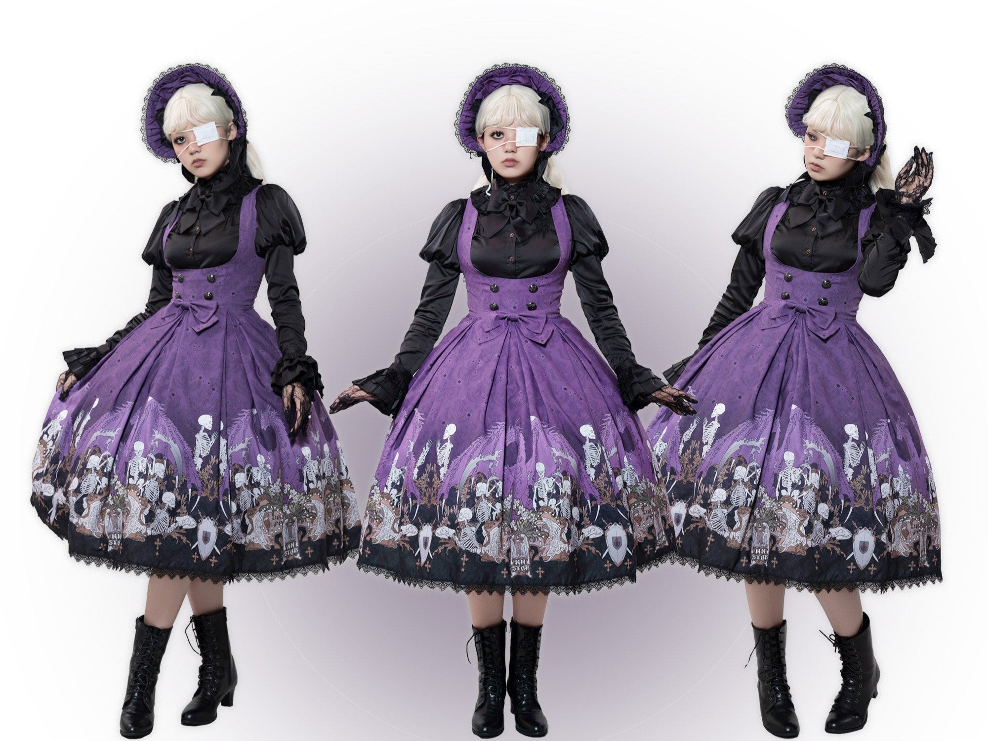 Dragon Bone Lily Lolita Gothic Purple JSK Dress
