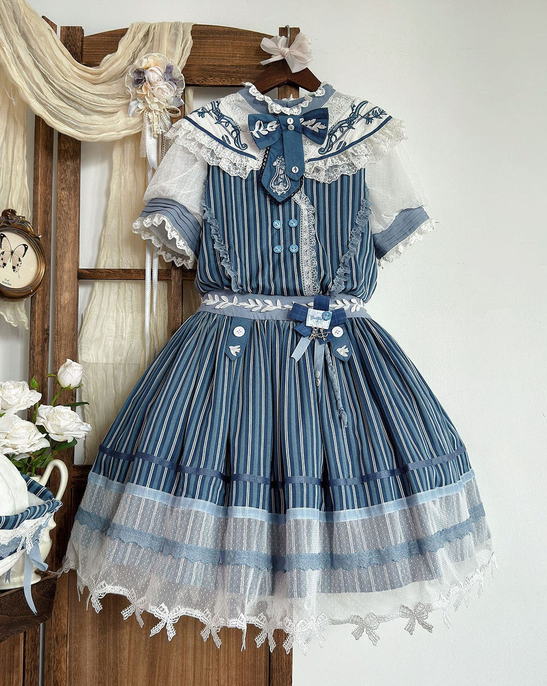 Voyage Apollo Original Sweet Lolita Striped OP/JSK Dress