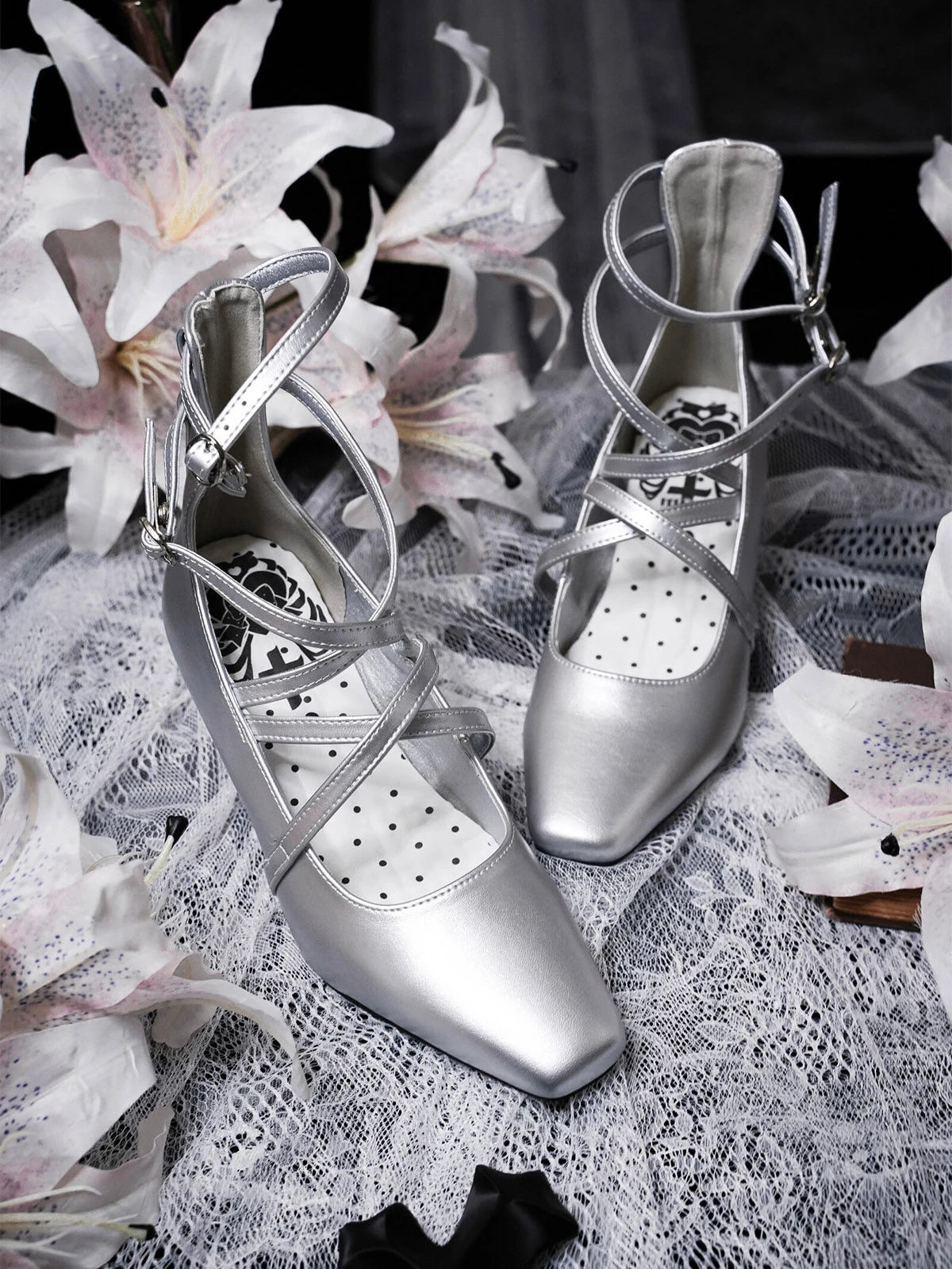Rose Cross Lolita Gothic Wedge Heel Shoes