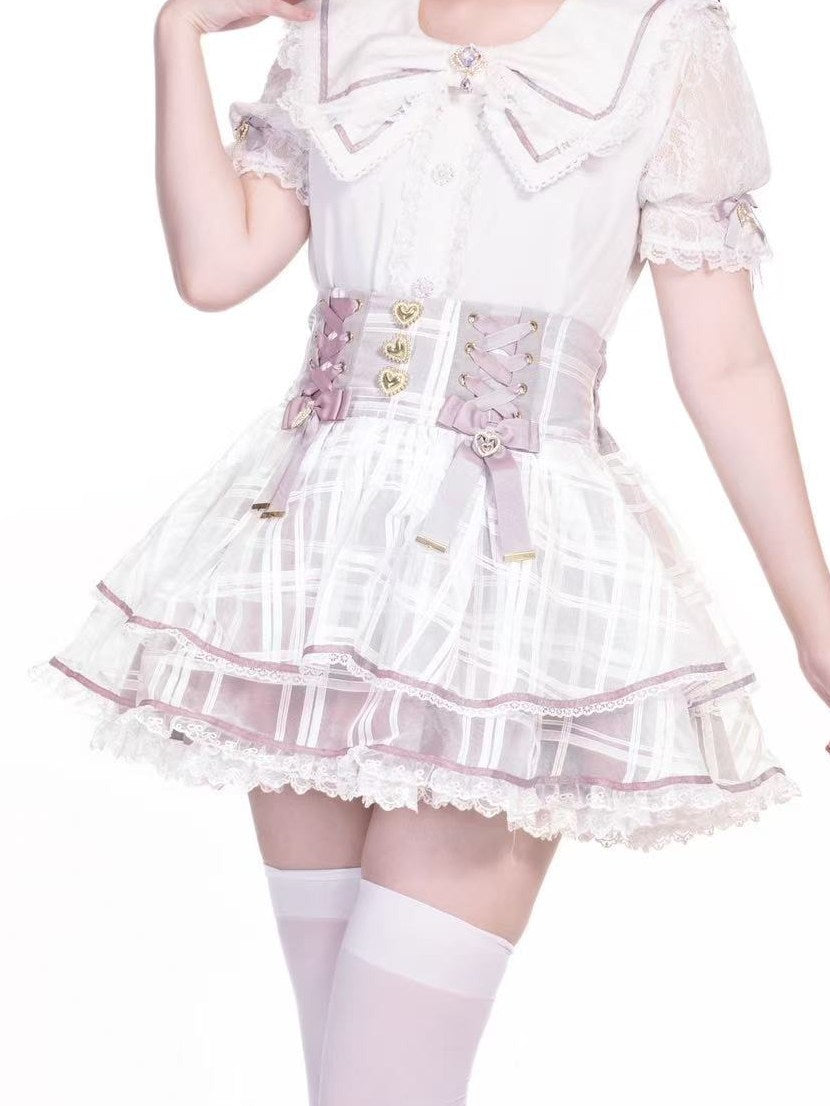 Lolita Seisokei Organza Lace-up Skirt LR1004