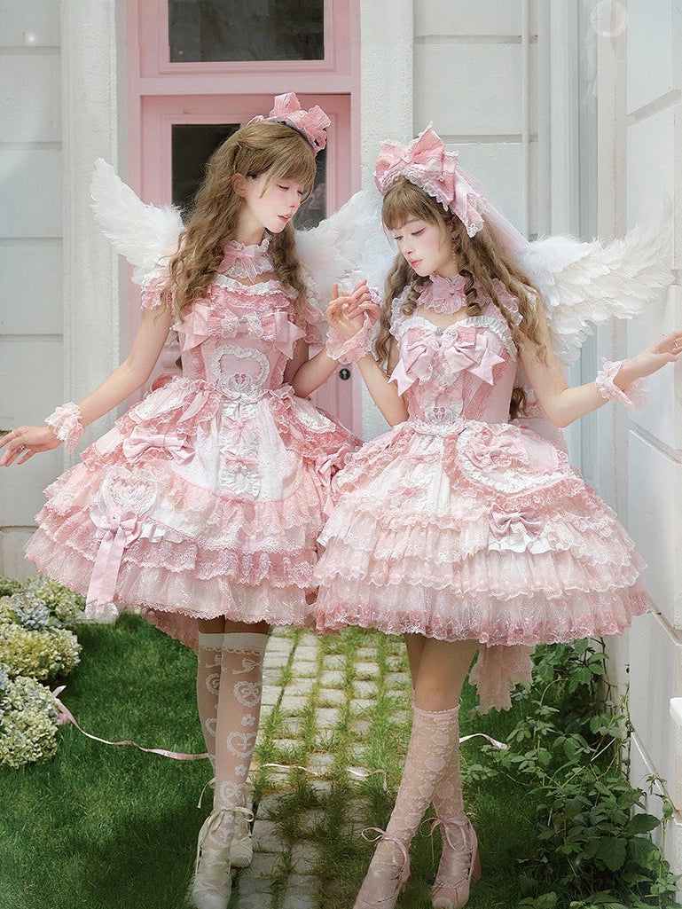Beloved Swan Gorgeous Sweet Pink Lolita JSK & OP Dress