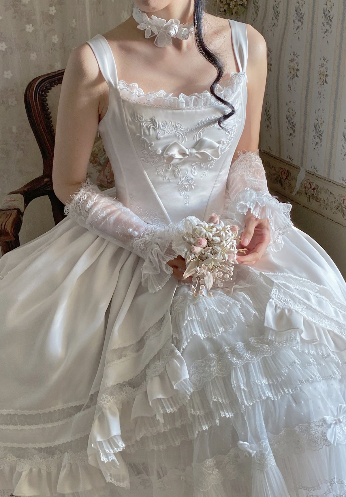 Promise of the Rose Lolita Gorgeous Bridal White JSK Full Set