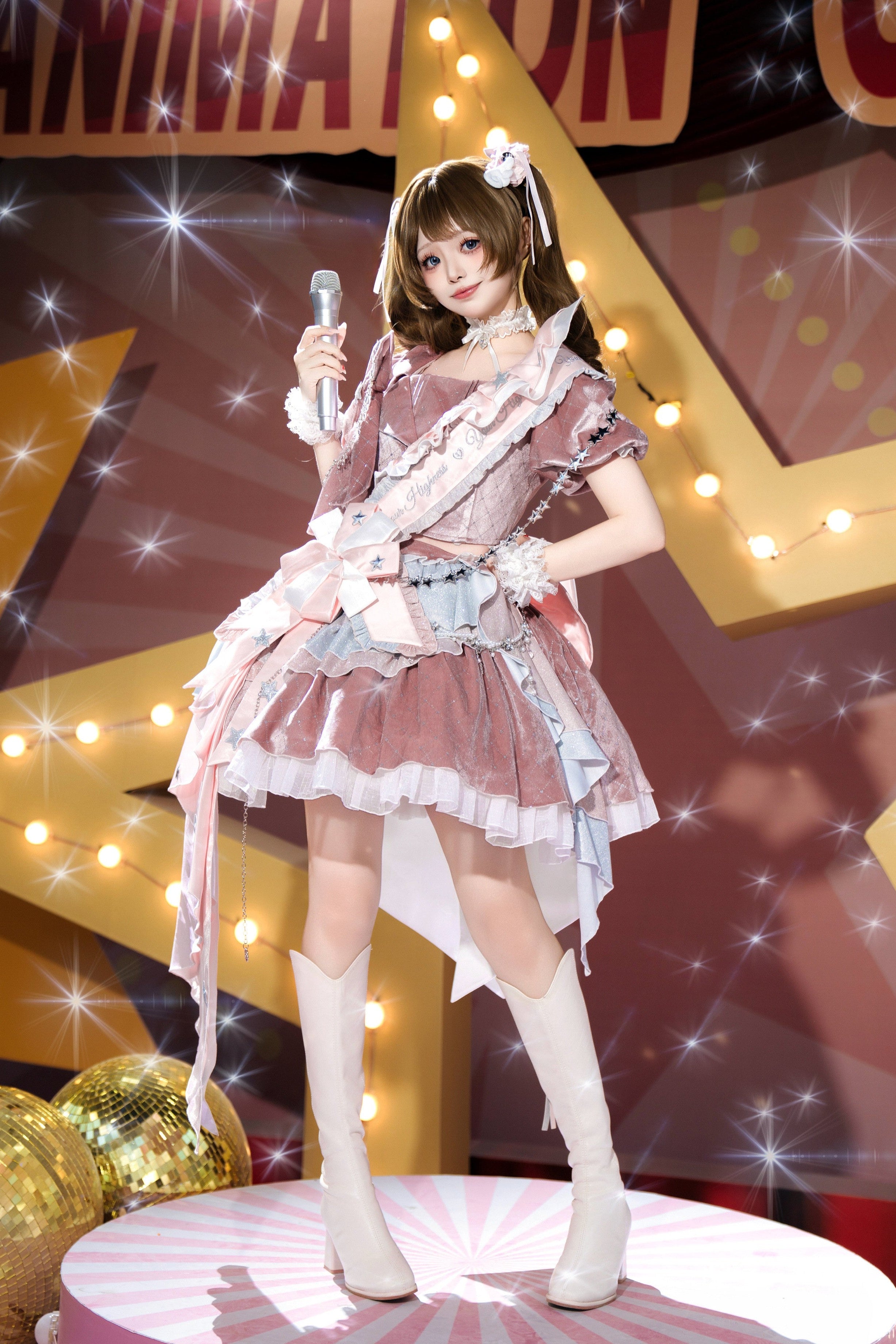 Deep Dome Songstress Lolita Girl Group Idol Costume Outfit Set