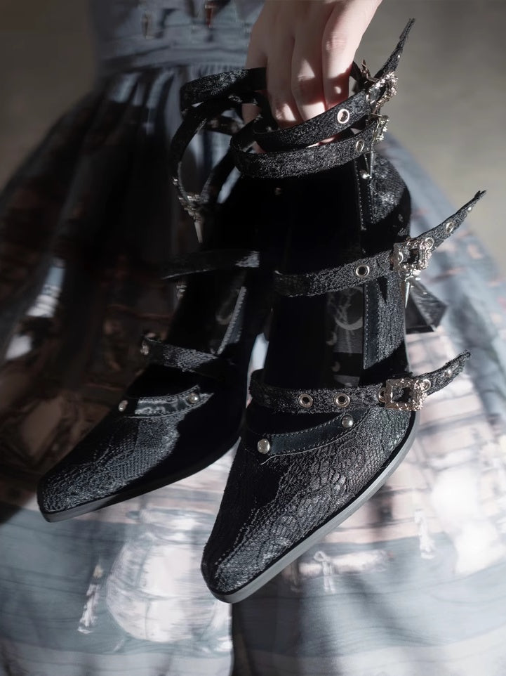 Lolita Gothic Dark Pointed Toe Shoes