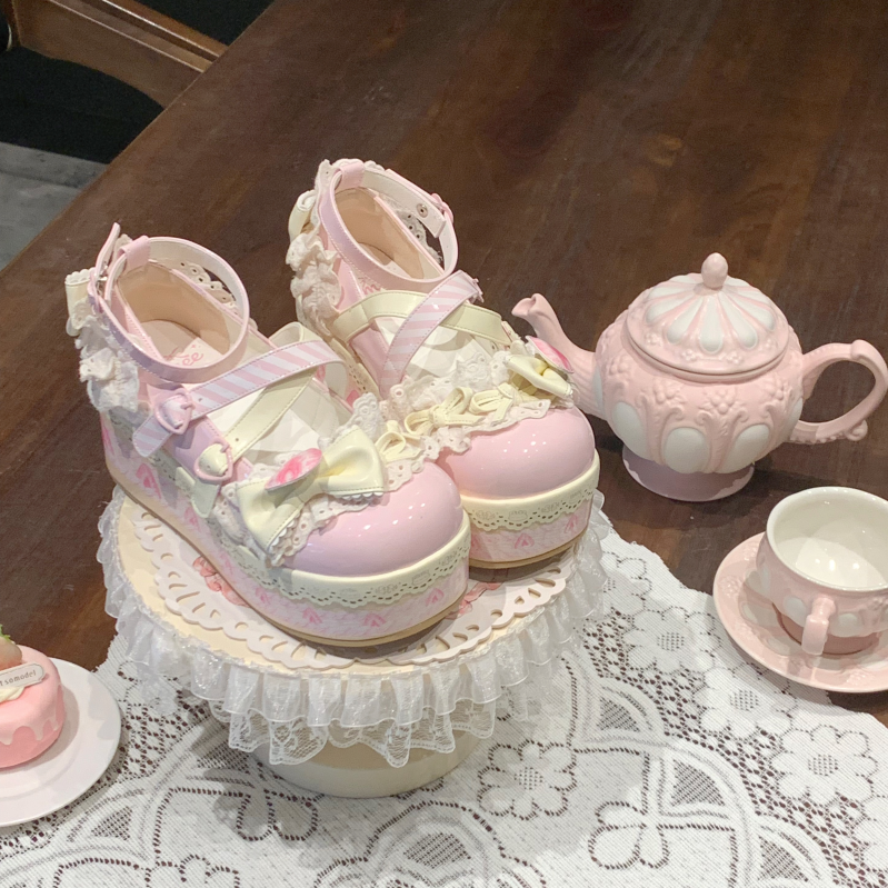 Strawberry Limited Lolita Cute Platform Shoes