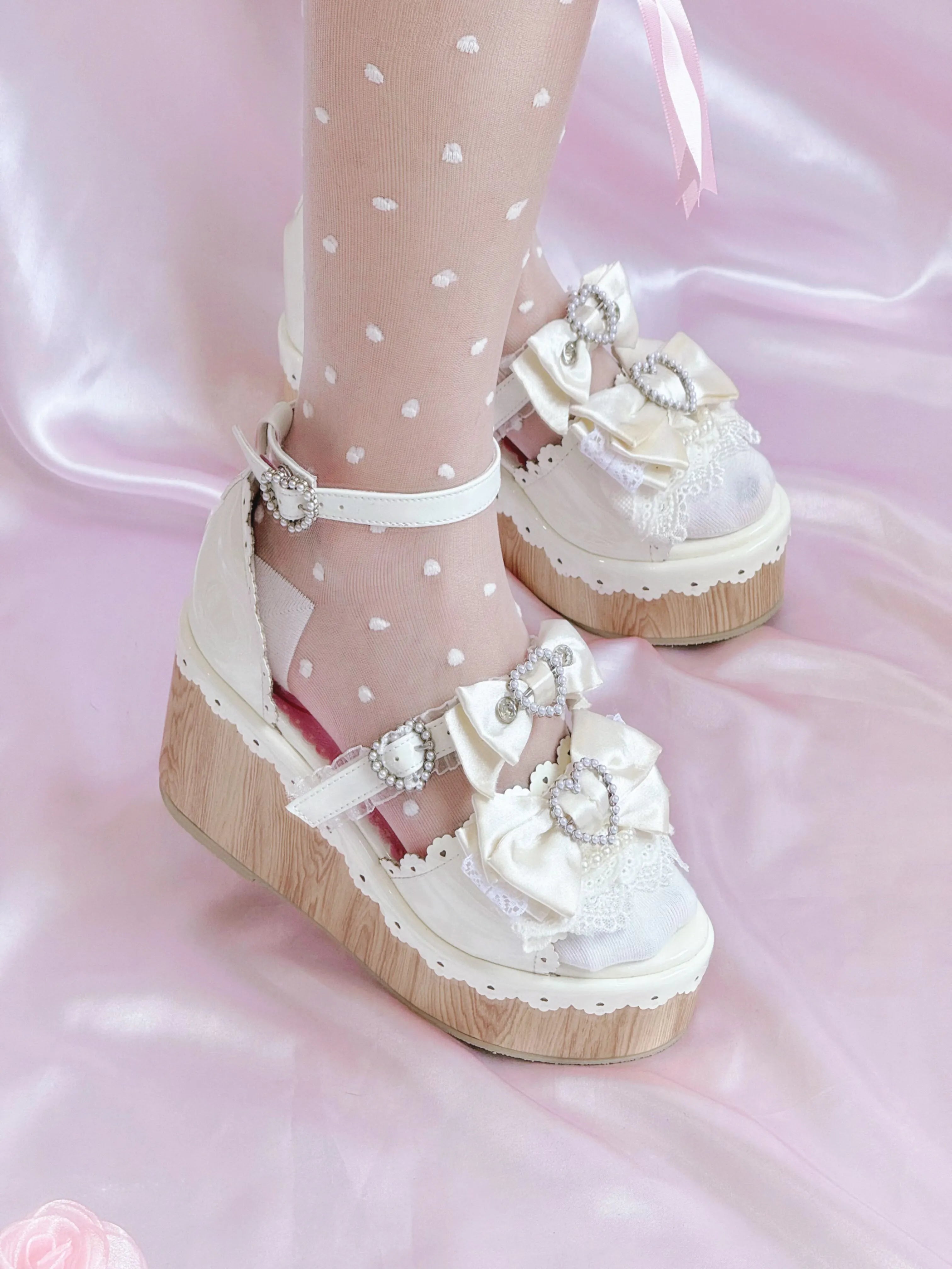 Showa Summer Dream Japanese Wedge Lolita Shoes