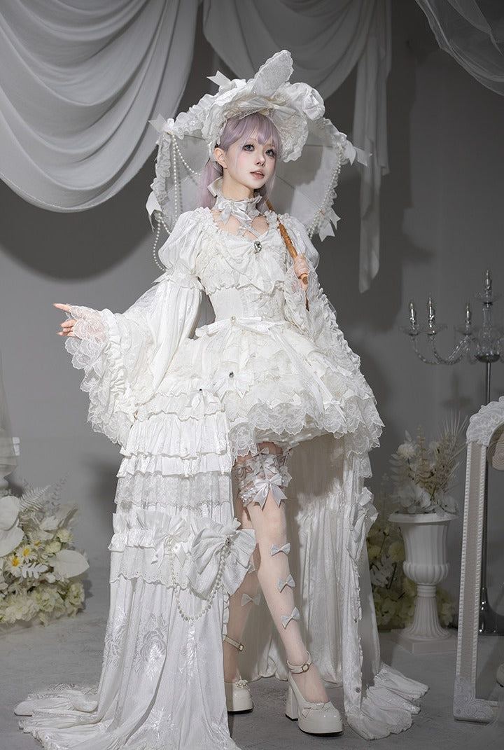 White Rabbit Princess Lolita Gothic Wedding White JSK Dress