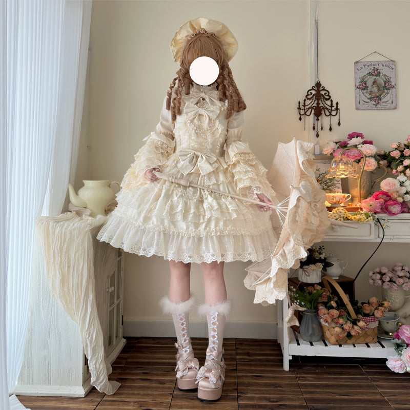 Lolita Sweet Vintage Lace JSK Dress LS1006