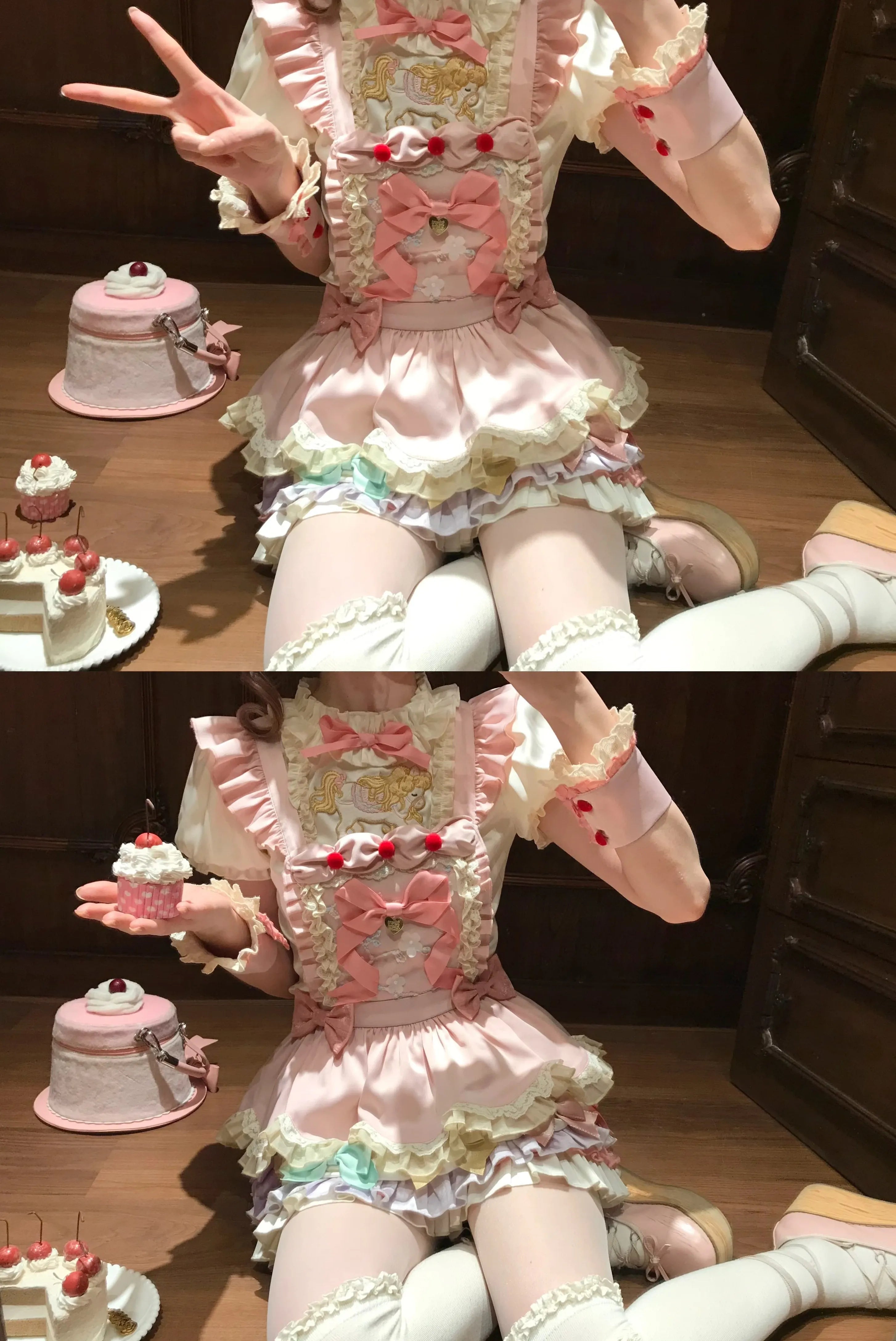 Dream Parade Pink Pony Embroidery Whimsical Sweet Lolita OP SK