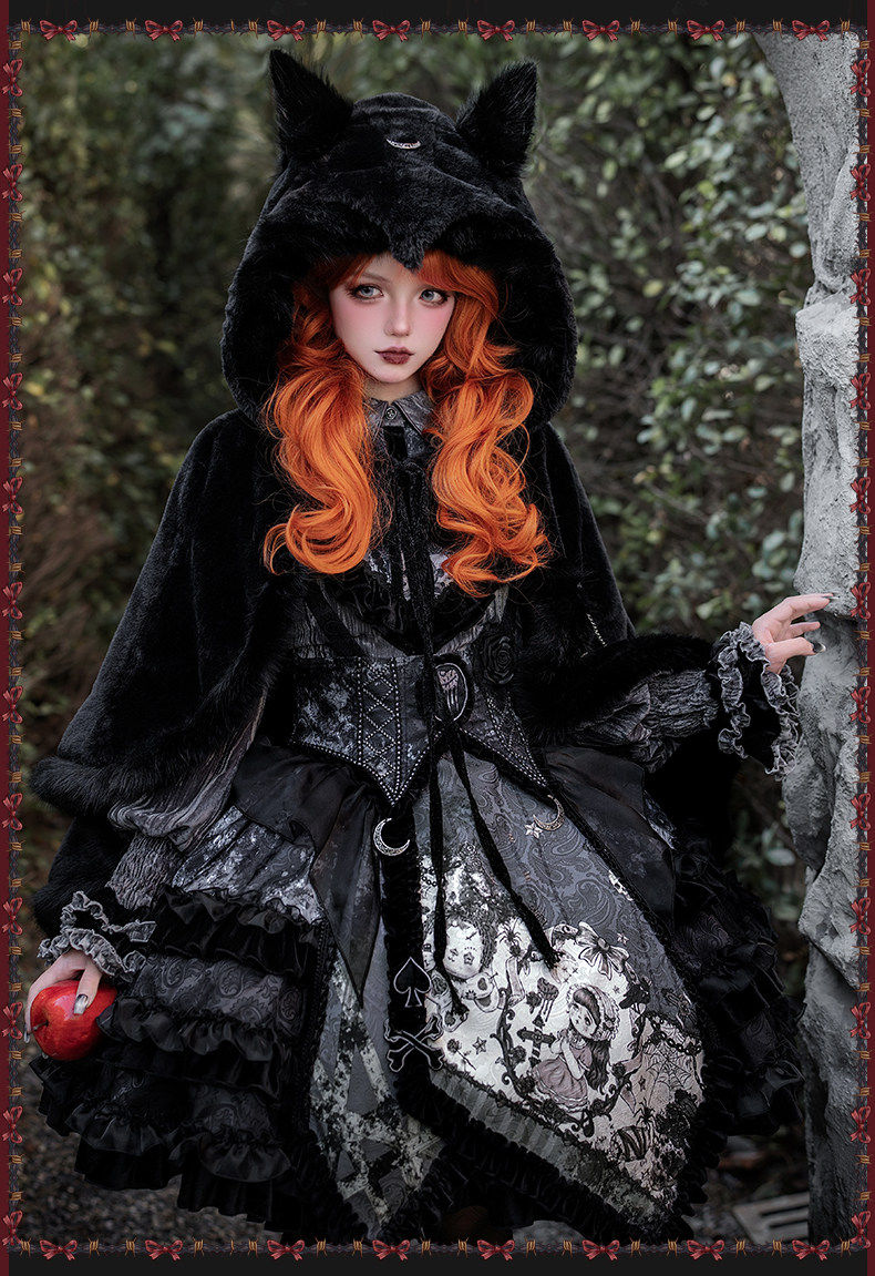 Werewolf Game Dark Gothic Fairy Tale Lolita Blouse & SK Skirt Set