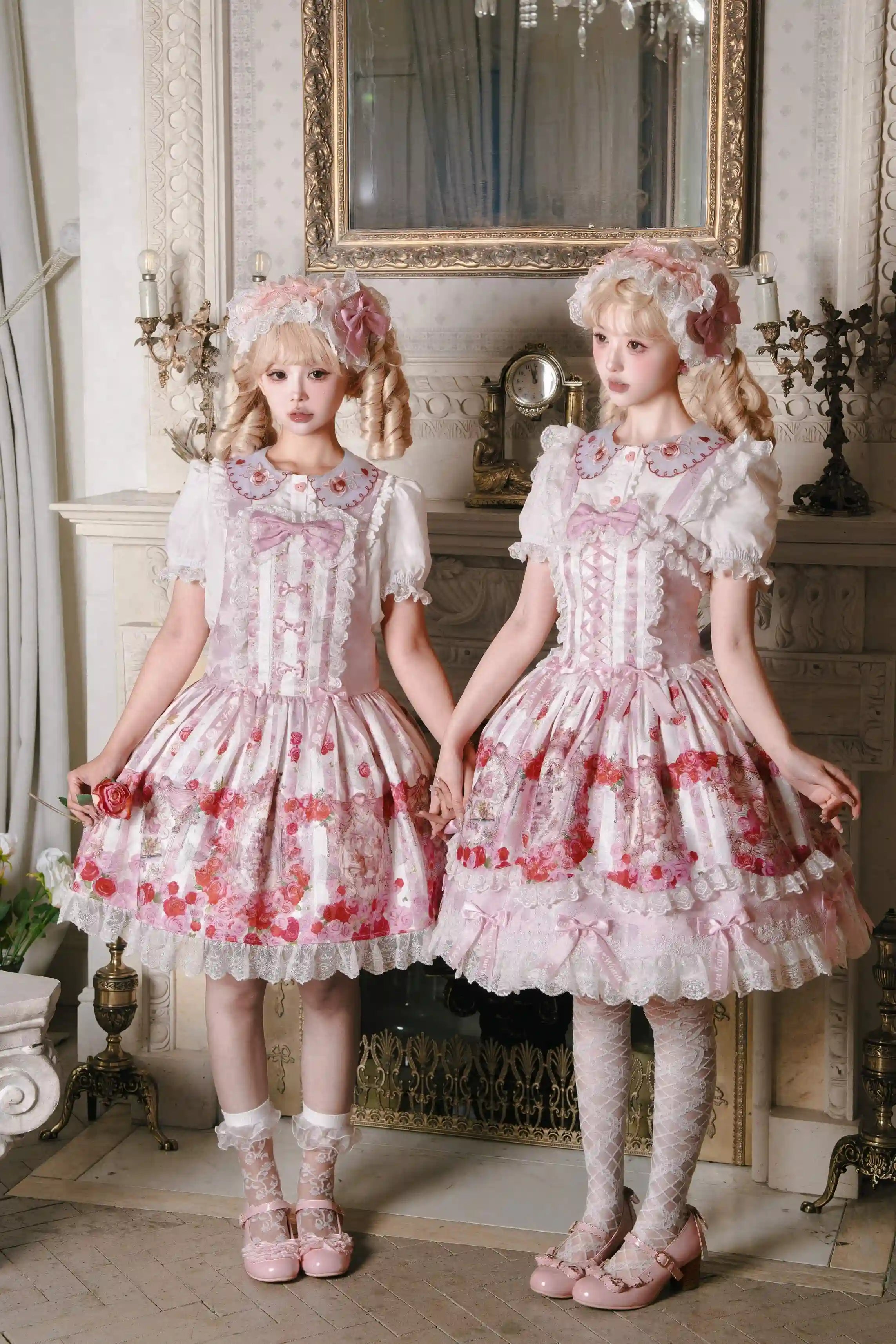 Rose Wall Sweet Lolita OP JSK Suspender Dress