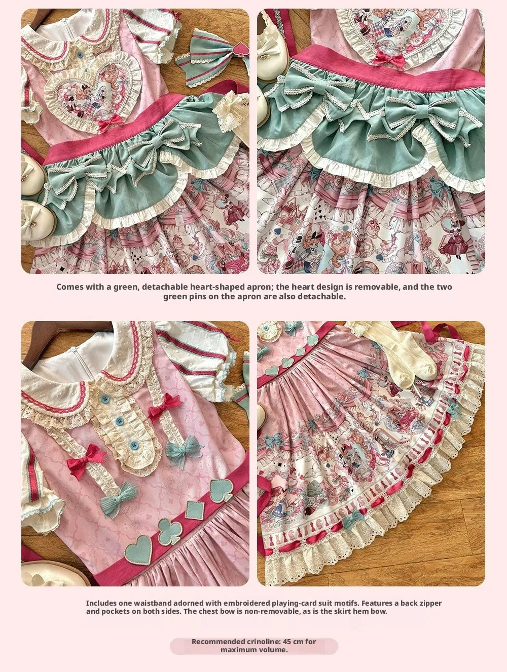 Cat Alice Fantasy Dreamland Lolita OP Sweet Kawaii Wonderland Print