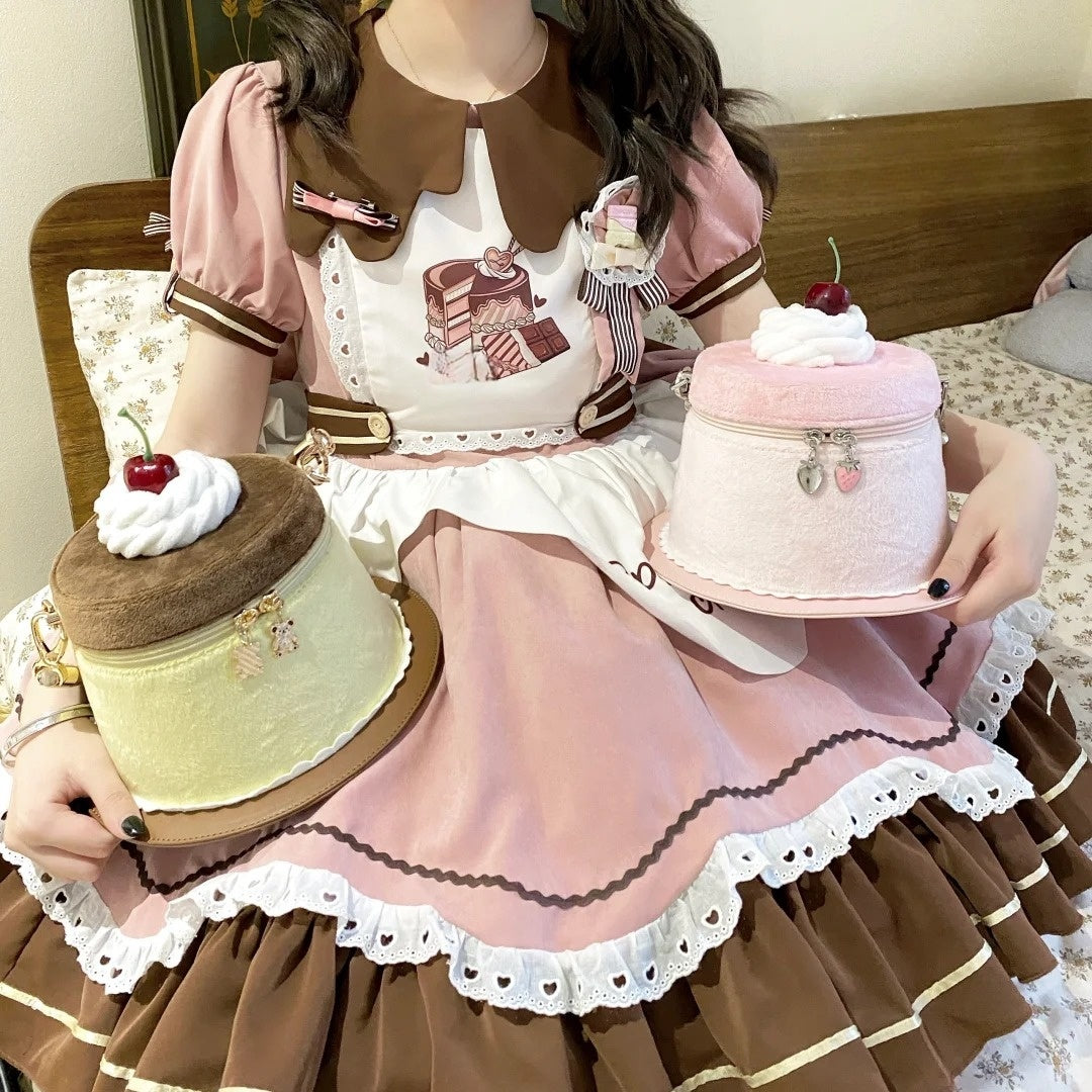 Pudding Shaped Bag Cute Delicious Lolita Handbag