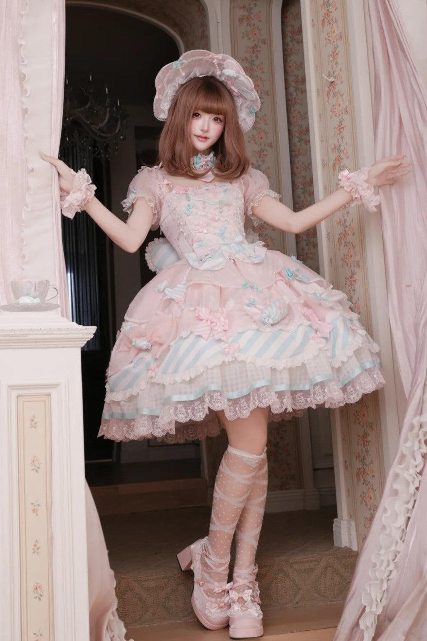 Candy Room Sweet Cake Lolita OP Pink Blue Pastel
