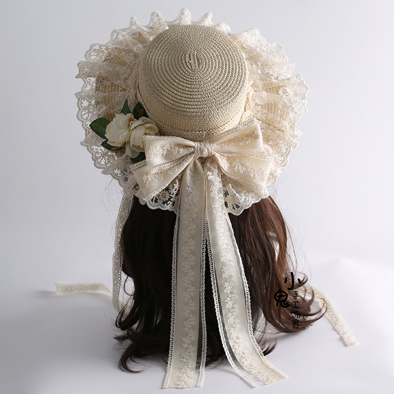 Lolita Mori-kei Straw Sun Hat
