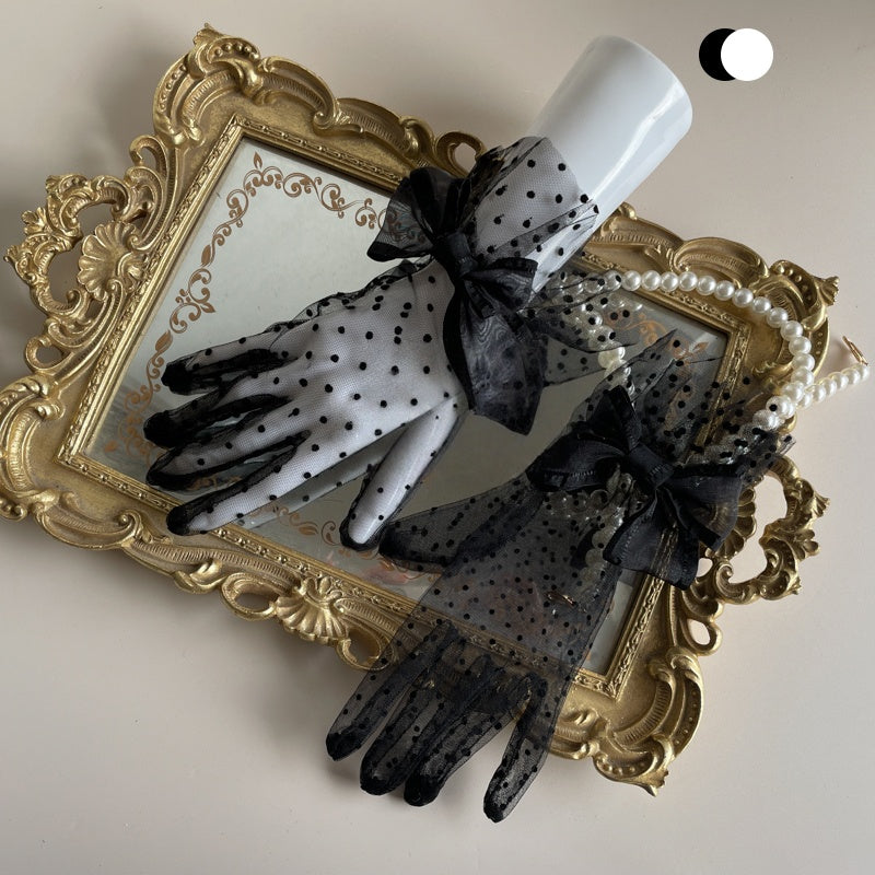 Lolita Classic Polka Dot Lace Wrist Cuffs LA1005