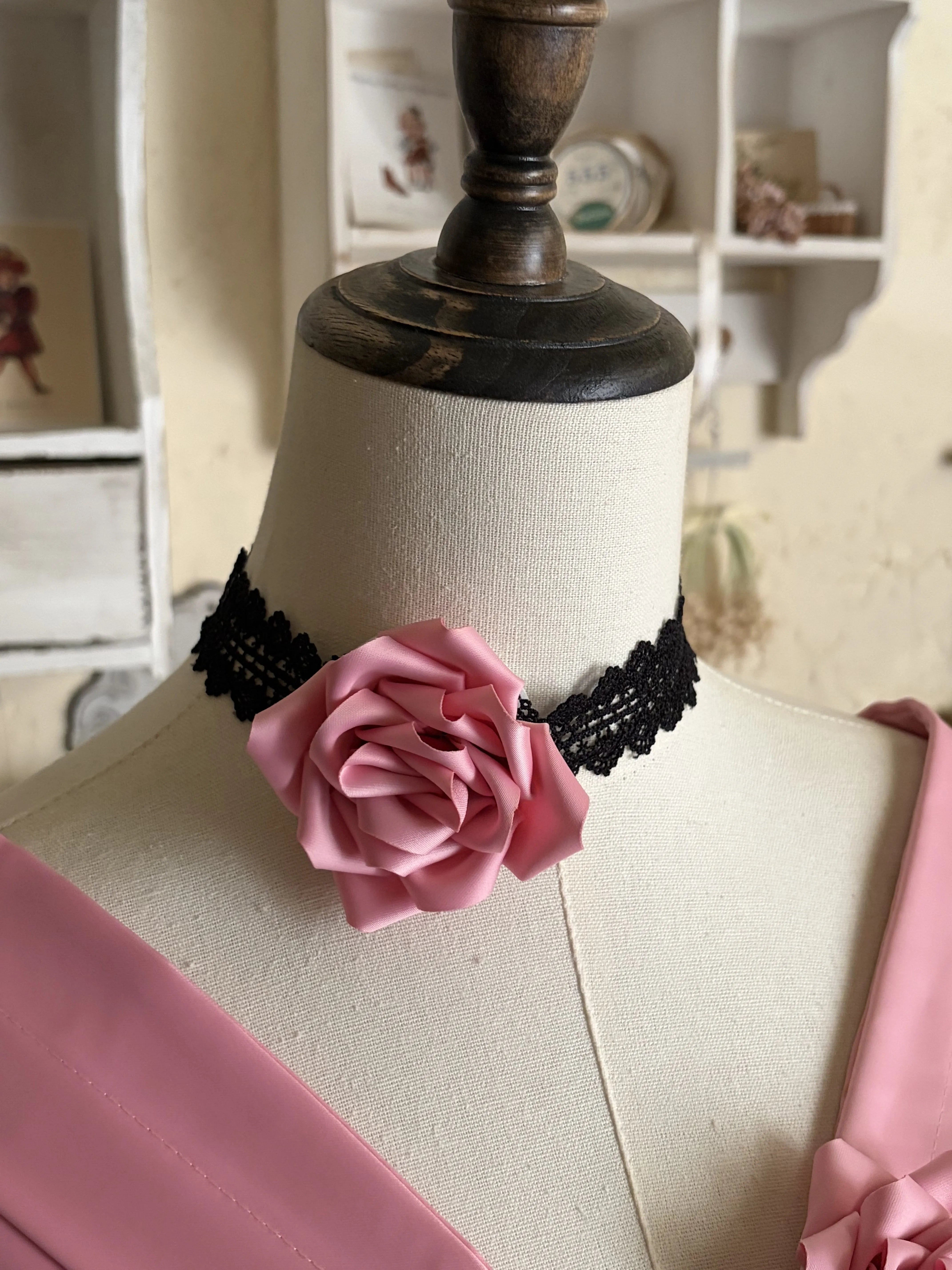 Rose 3D Floral Pearl Gothic Lolita Ball Gown OP Dress