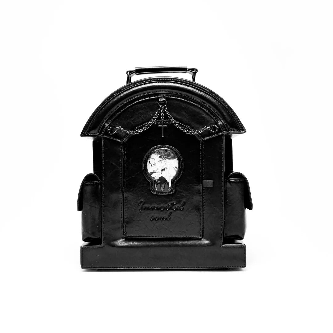 Gothic Lolita Skull Tombstone Shaped Doll Bag