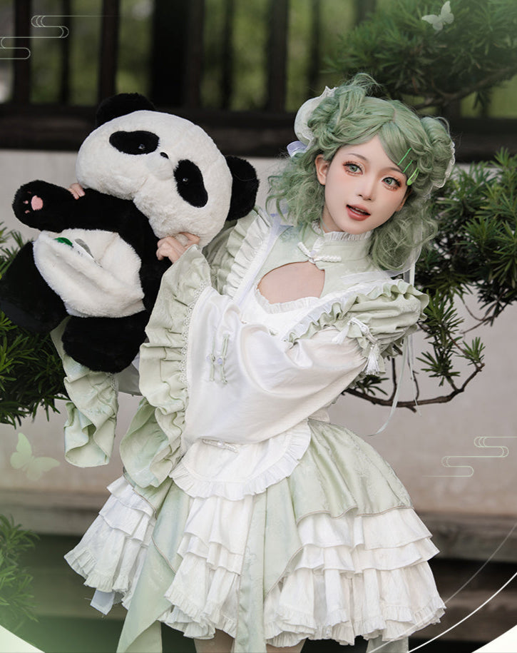 Lolita Kawaii Embroidered Lace JSK Set LS1012