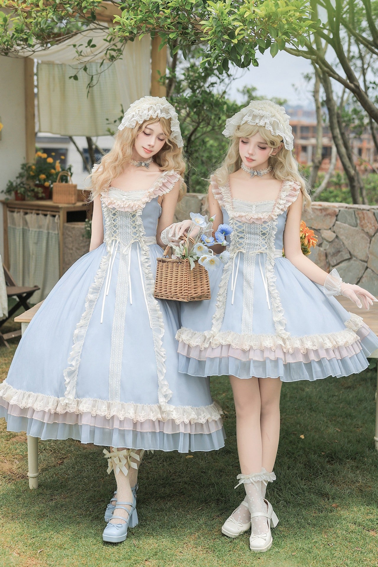Island Diary Blue Romantic Flutter Sleeve Lolita JSK