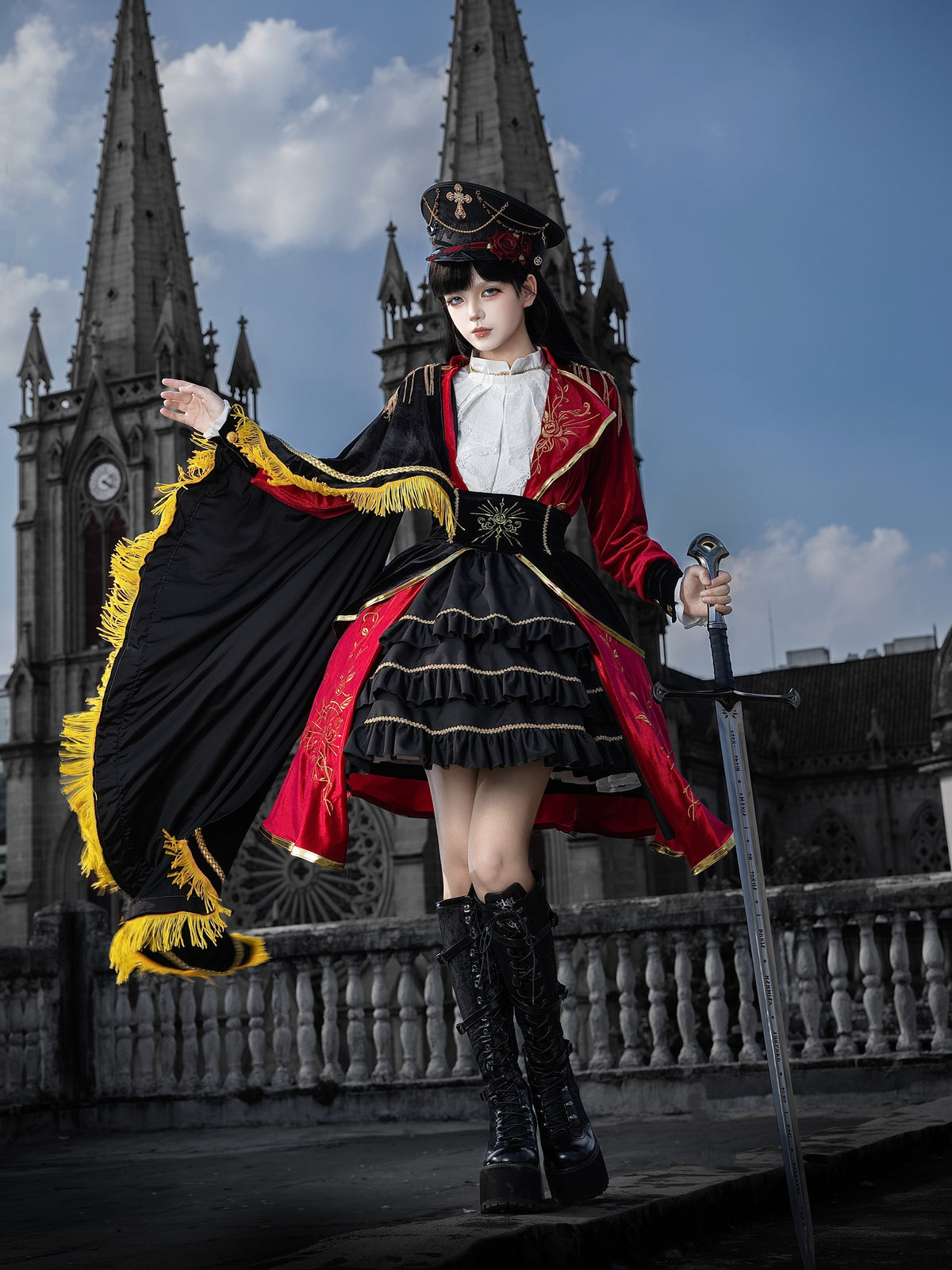 Holy Light Rose Lolita Original Military JSK Set