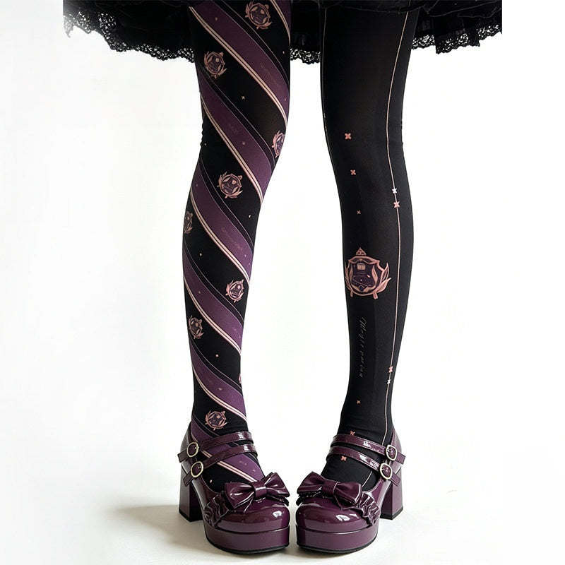 Magic Potion Diagonal Stripe Velvet Lolita Tights