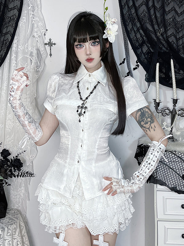 Lolita White Vintage Gothic Outfit LG1043