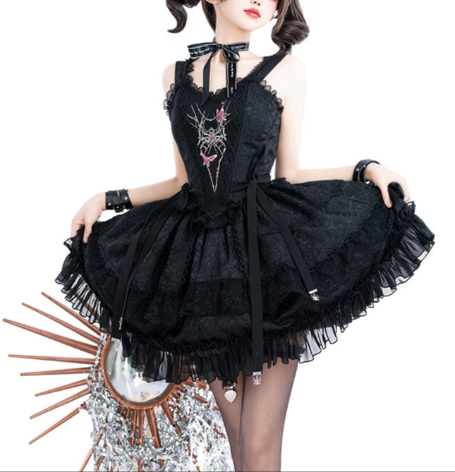 Lolita Punk Spider Dark Style Dress LG1055