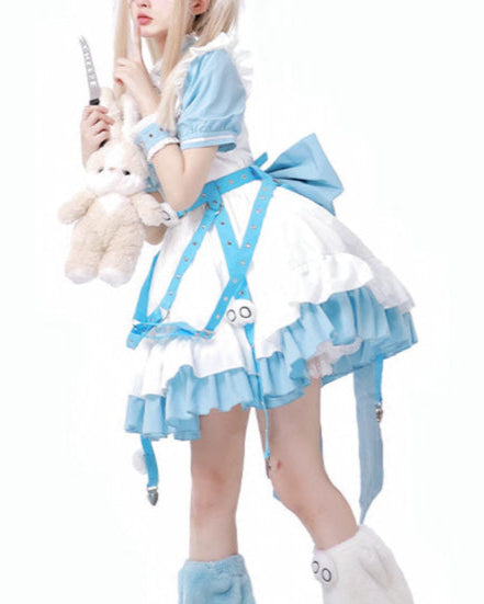 Lolita Y2K Infirmary Aesthetic Aqua OP Full Set LS1015