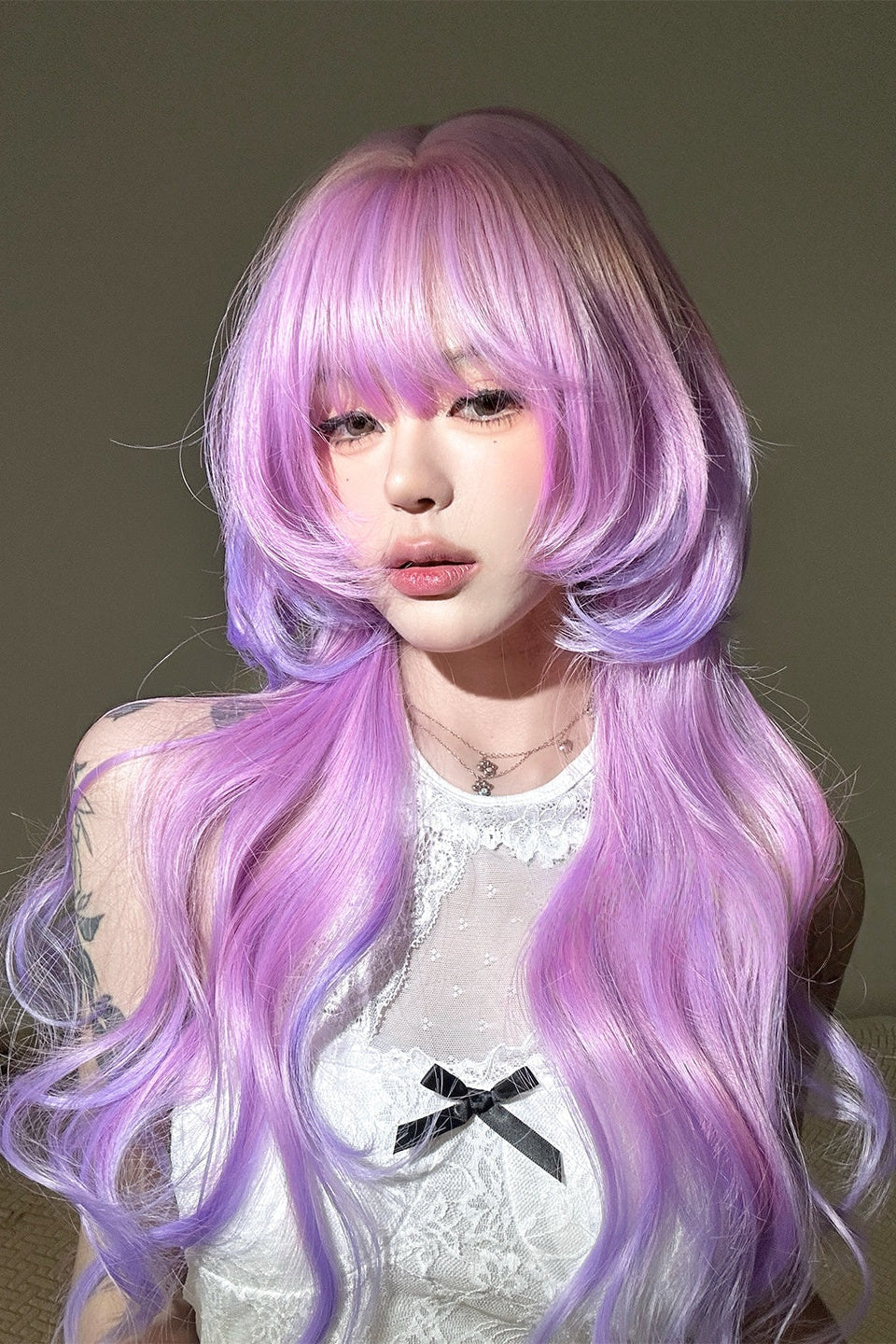 Long Wavy Jellyfish Wig Pink to Purple Gradient Sweet Hair