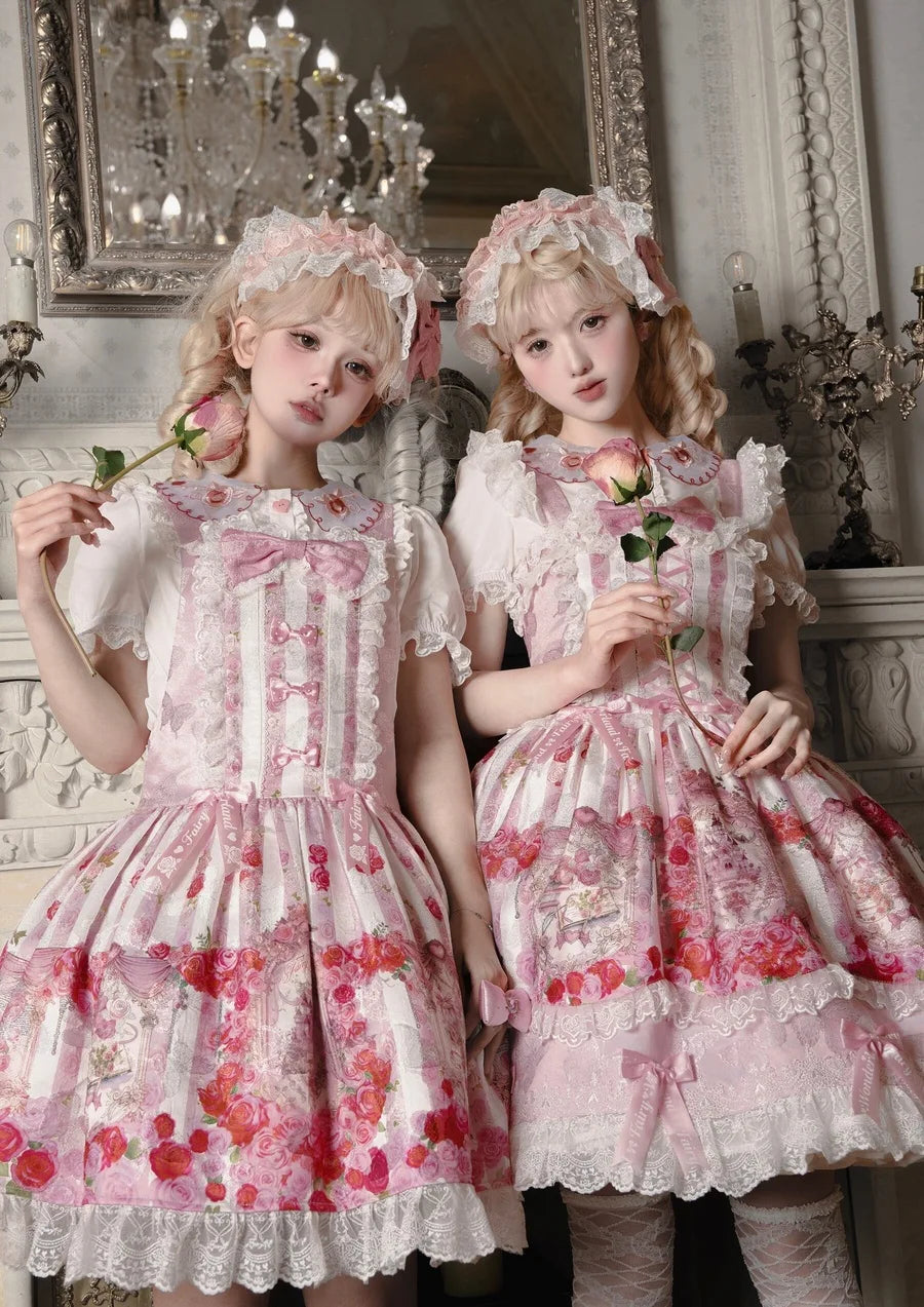 Rose Wall Sweet Lolita OP JSK Suspender Dress