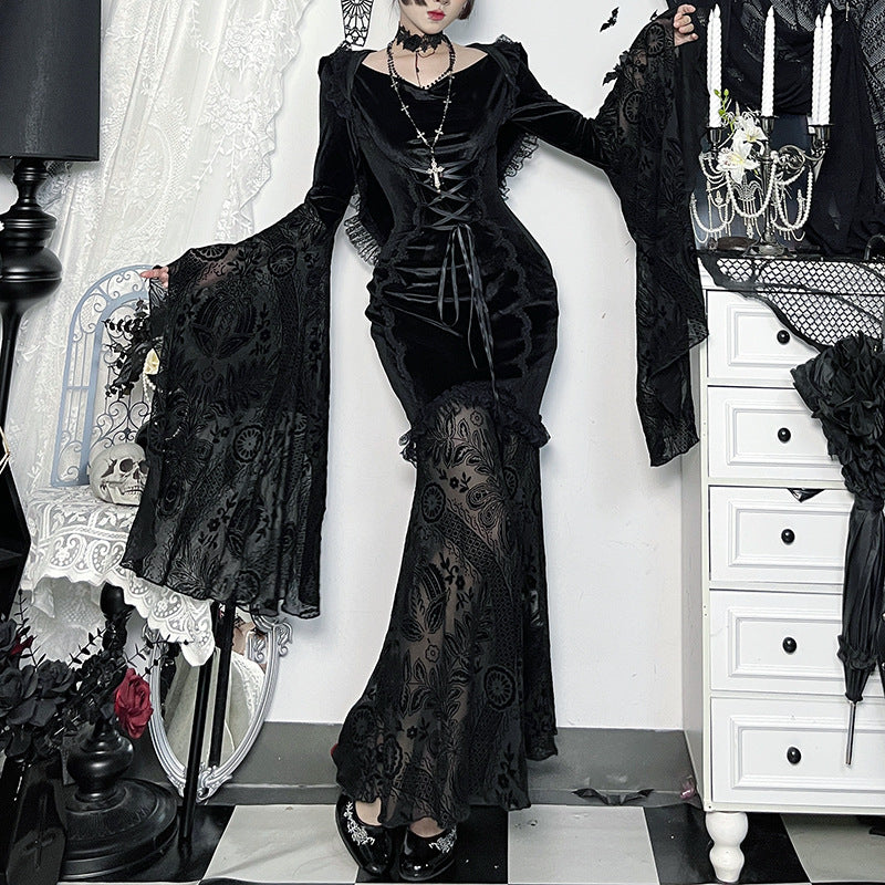 Lolita Gothic dark cloak dress LG1014