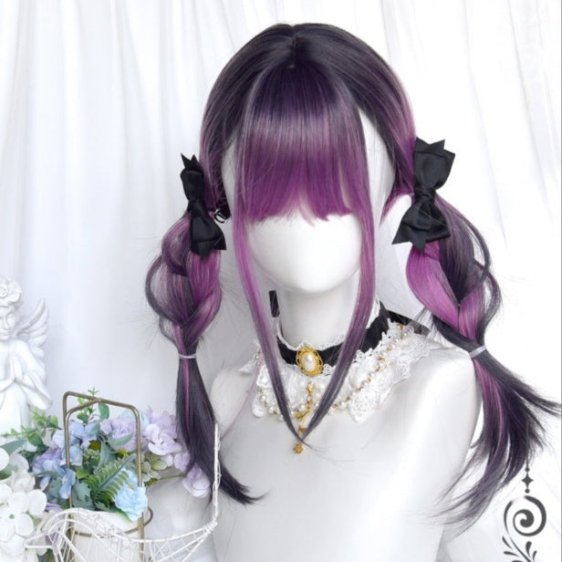 Long Curly Berry Ryousangata Highlights Wig LE7032