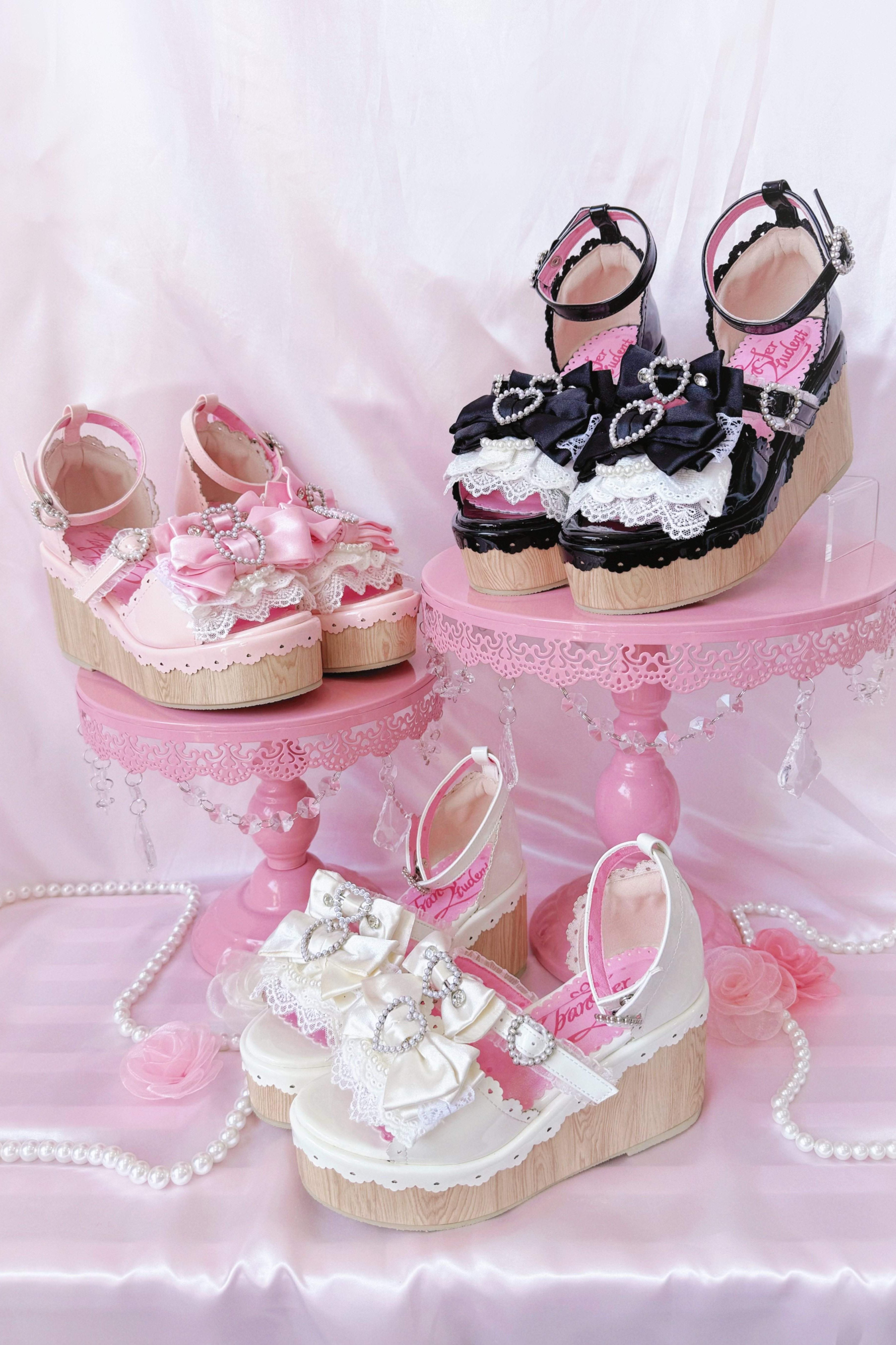 Showa Summer Dream Japanese Wedge Lolita Shoes