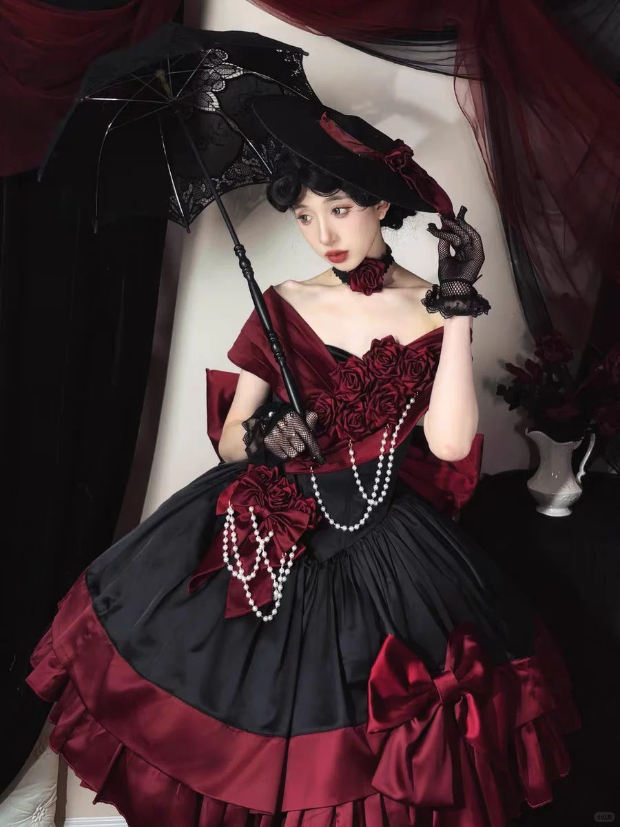 Treasure Chest Rose Lolita Red Dress