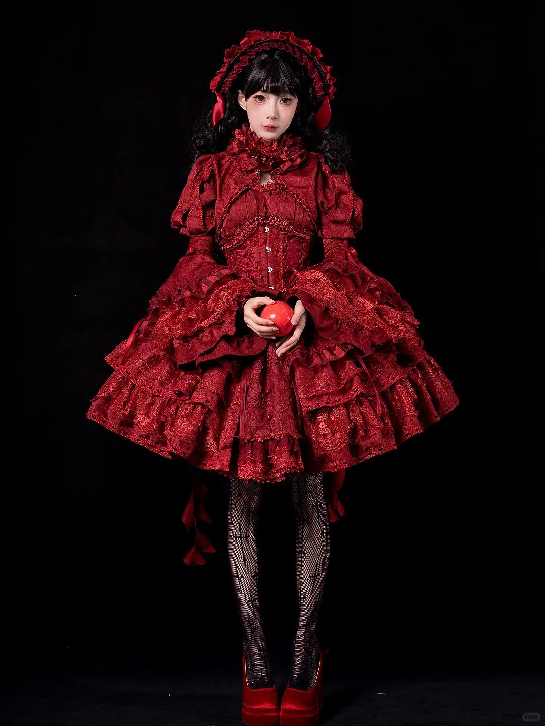 Caliburn Sword in Stone Gothic Red Blue Lolita JSK Full Set